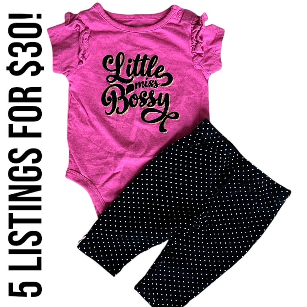 Little miss bossy Garanimals & boutique Matching Outfit Set